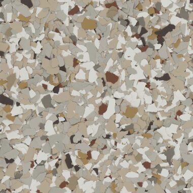 Creekbed decorative flake flooring sample