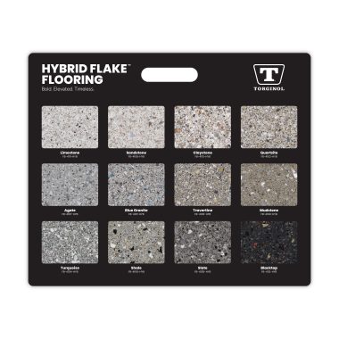 26 HYBRID FLAKE FLOORING Display Board Front