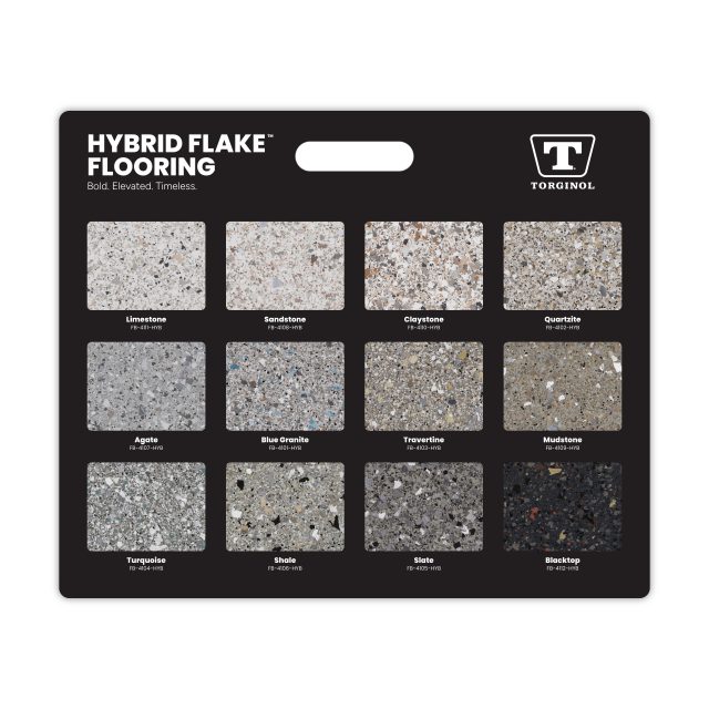 26 HYBRID FLAKE FLOORING Display Board Front